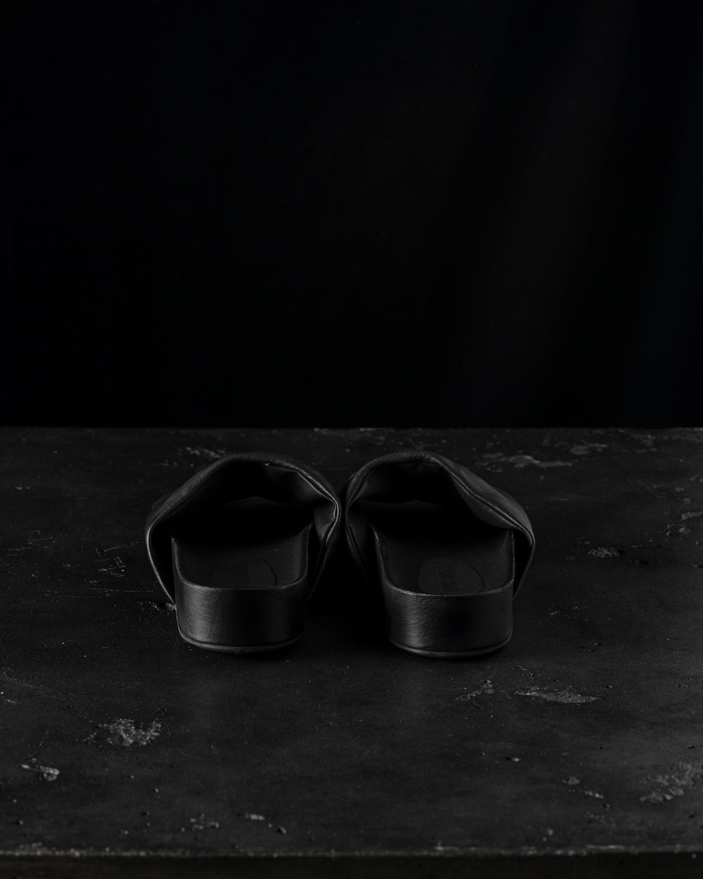 Men Leather S Slide Black