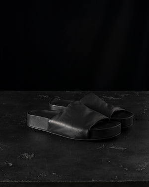 Men Leather S Slide Black