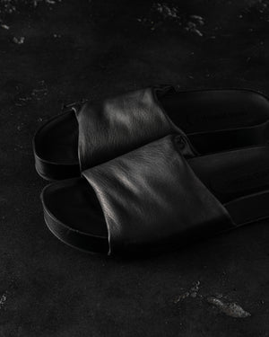 Men Leather S Slide Black