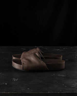 Men Leather S Slide Brown