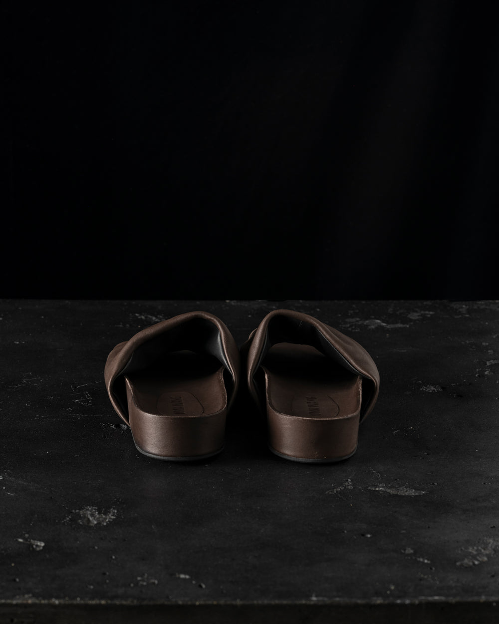 Men Leather S Slide Brown