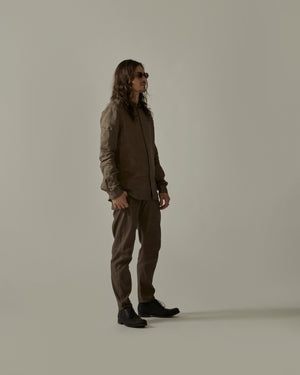 Back Yoke Slim Shirt Brown