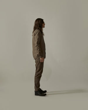 Back Yoke Slim Shirt Brown