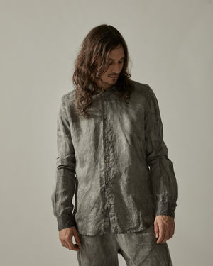 Back Yoke Slim Shirt Hand Dyed Grey