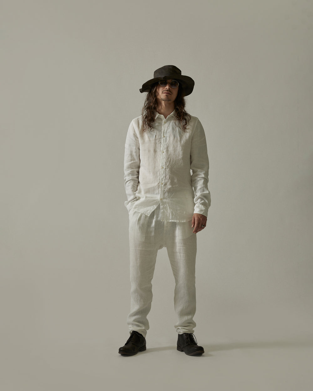 Back Yoke Slim Shirt White