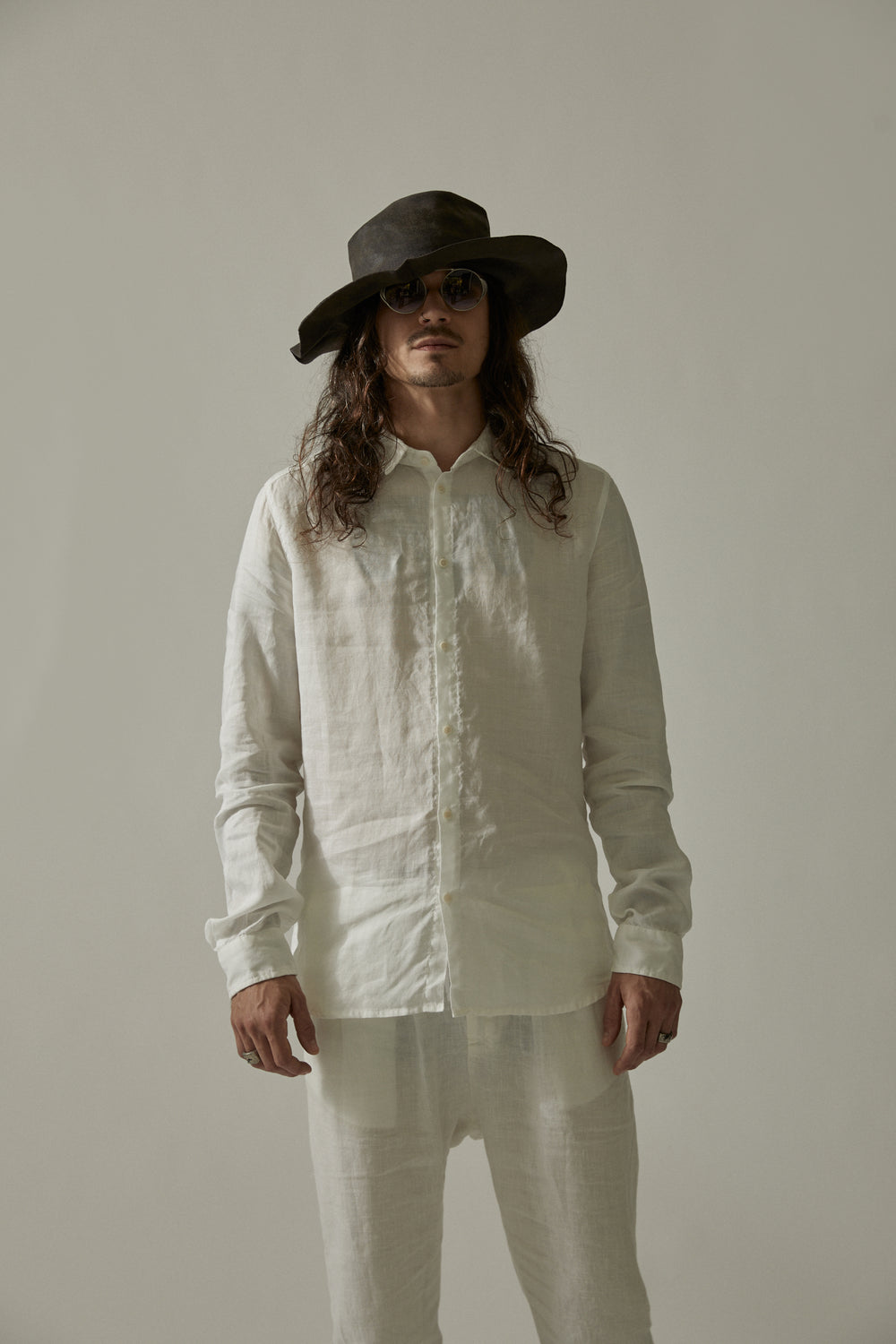 Back Yoke Slim Shirt White