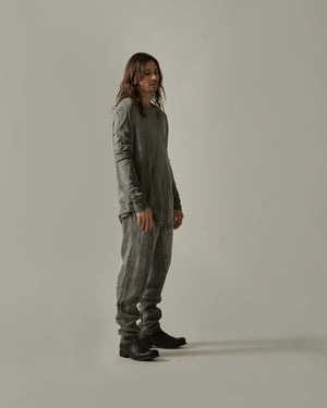 Drop Crotch Pants with Coulisse Hand Dyed Grey