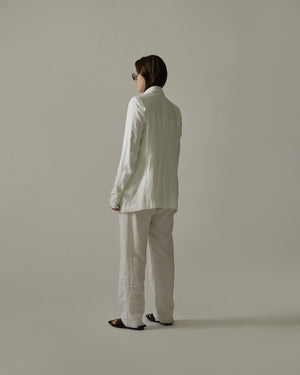 Slim Linen Pants White