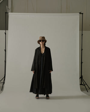 Kimono Coat Linen Black