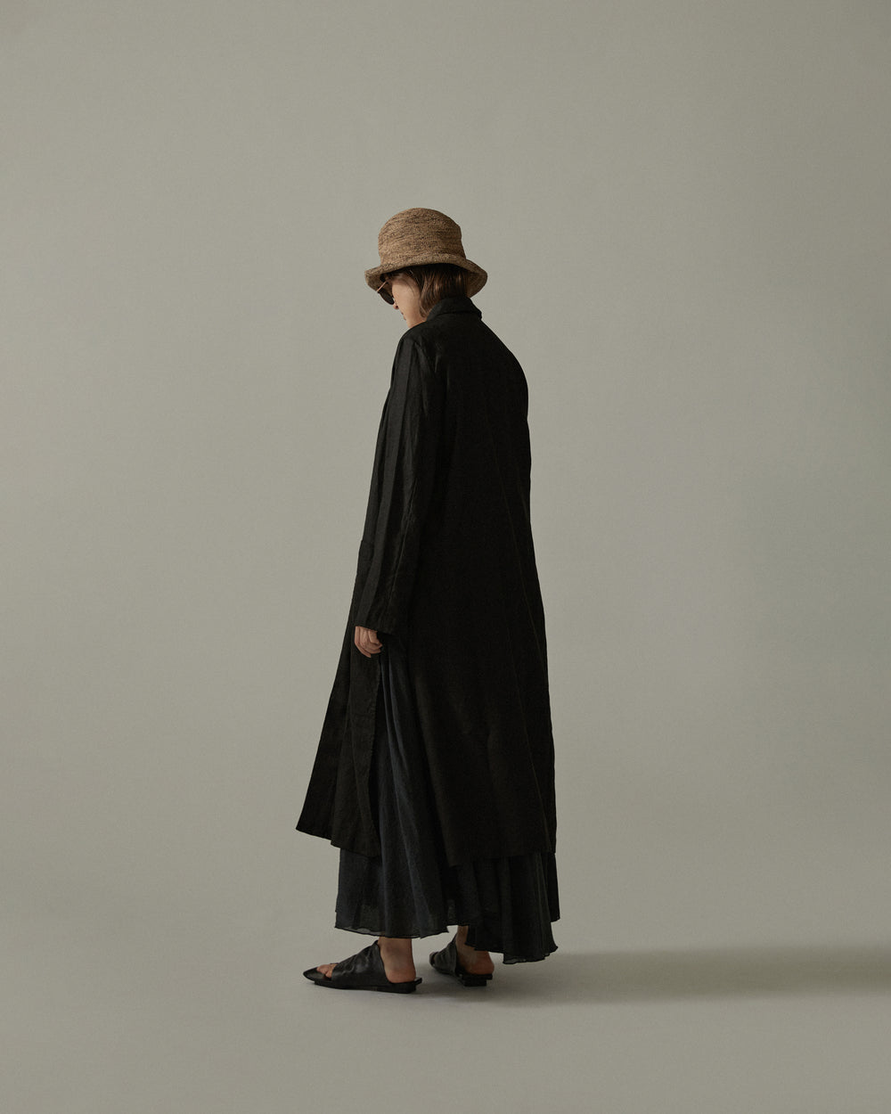 Kimono Coat Linen Black