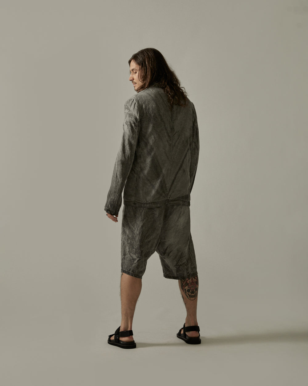 Kimono Jacket Hand Dyed Grey