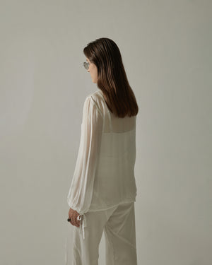 Pleated Cuff Shirt White