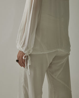 Pleated Cuff Shirt White