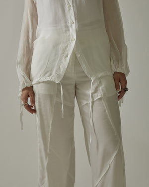 Pleated Cuff Shirt White