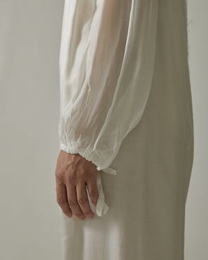 Pleated Cuff Shirt White