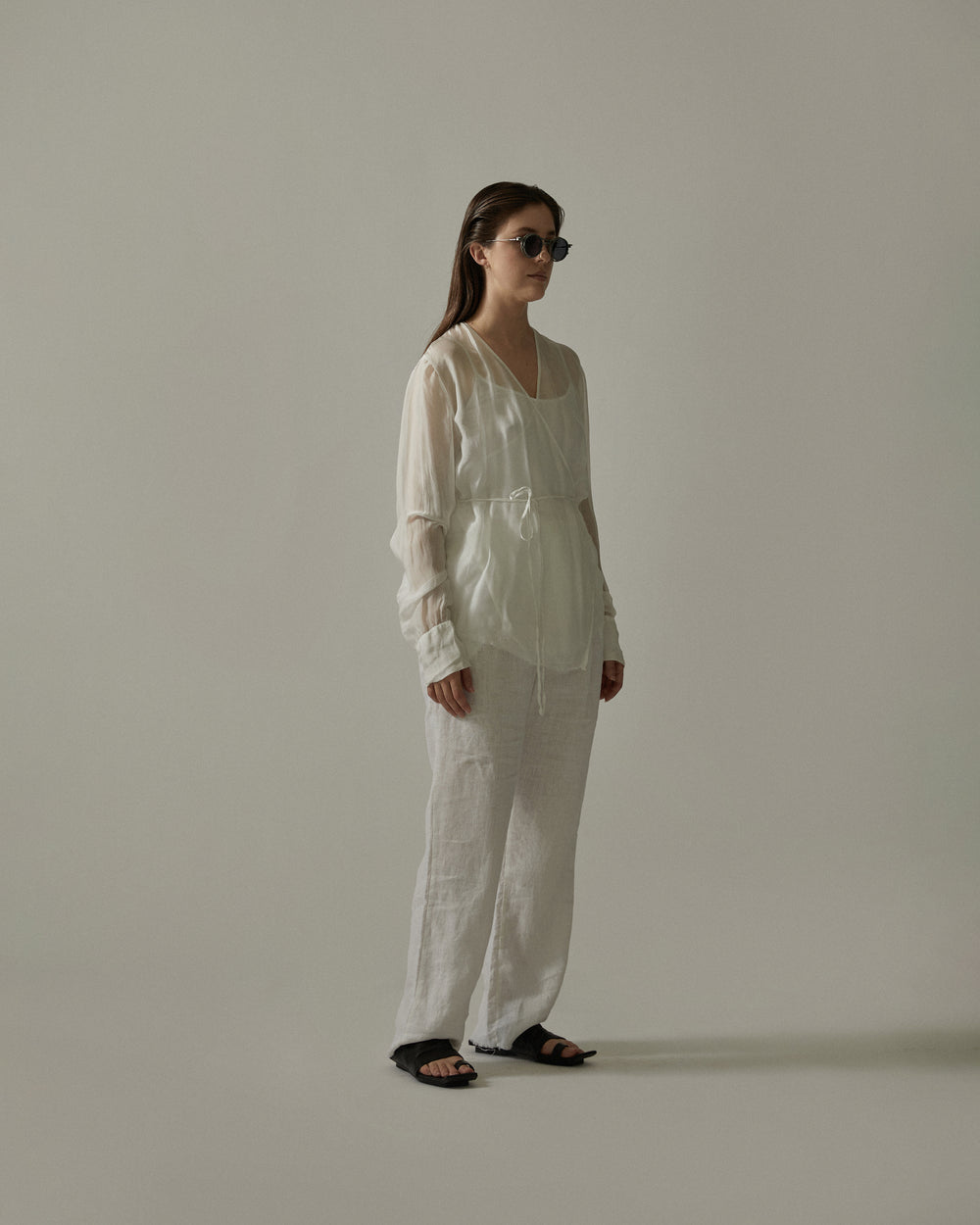Sheer Wrapped Shirt White