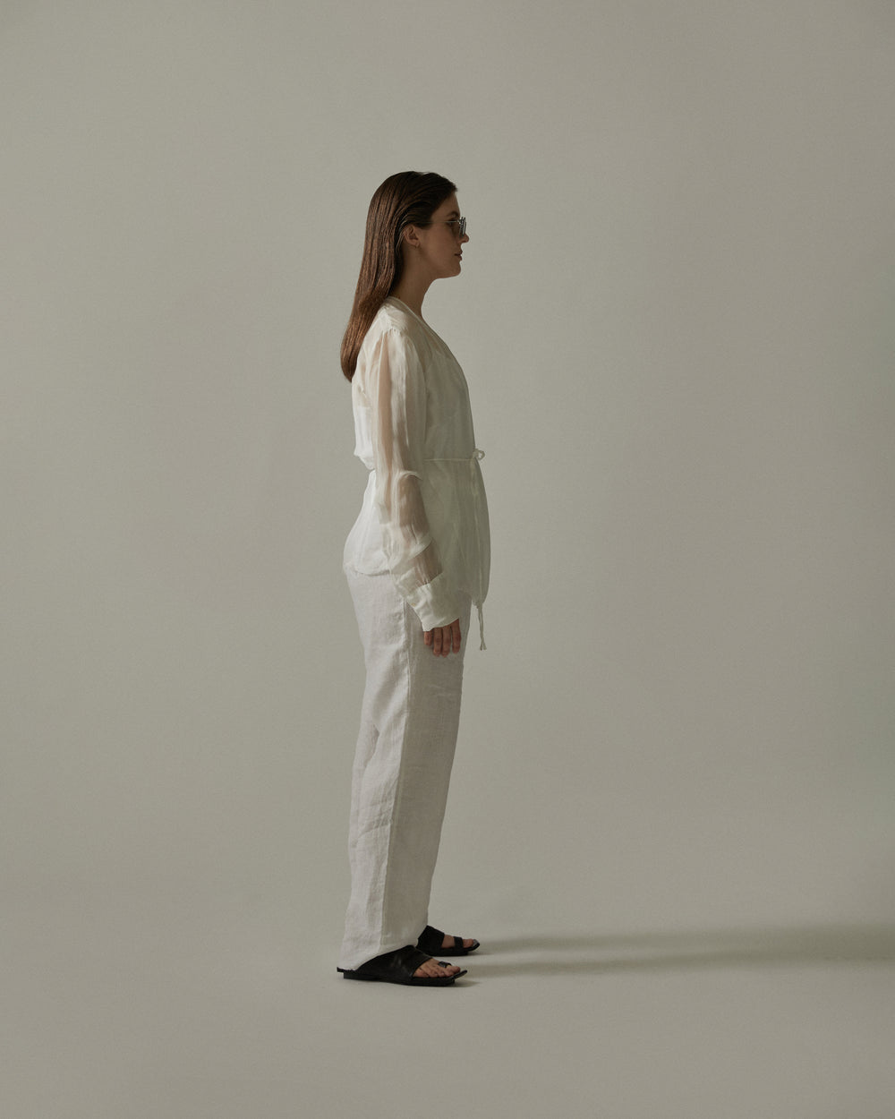Sheer Wrapped Shirt White