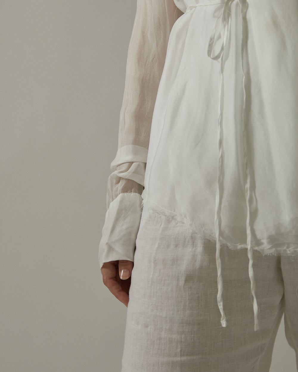 Sheer Wrapped Shirt White