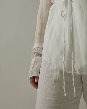 Sheer Wrapped Shirt White