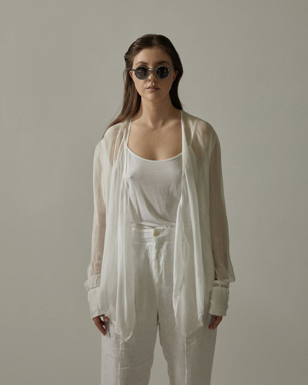 Sheer Wrapped Shirt White