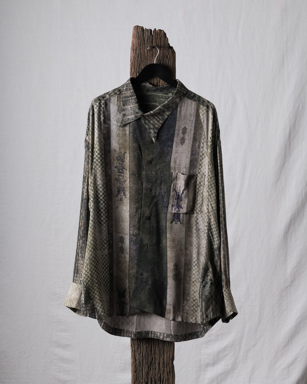 Digital Print Silk Twill Drape Shirt