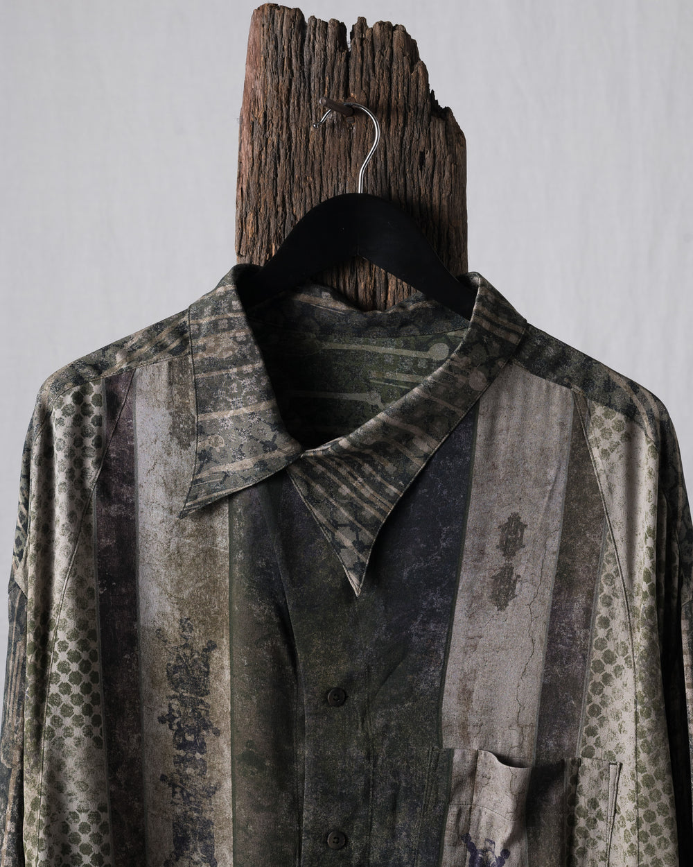 Digital Print Silk Twill Drape Shirt