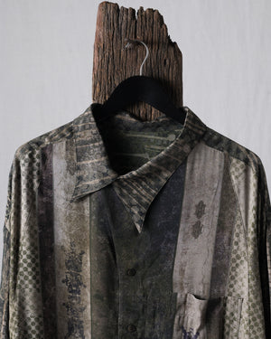 Digital Print Silk Twill Drape Shirt