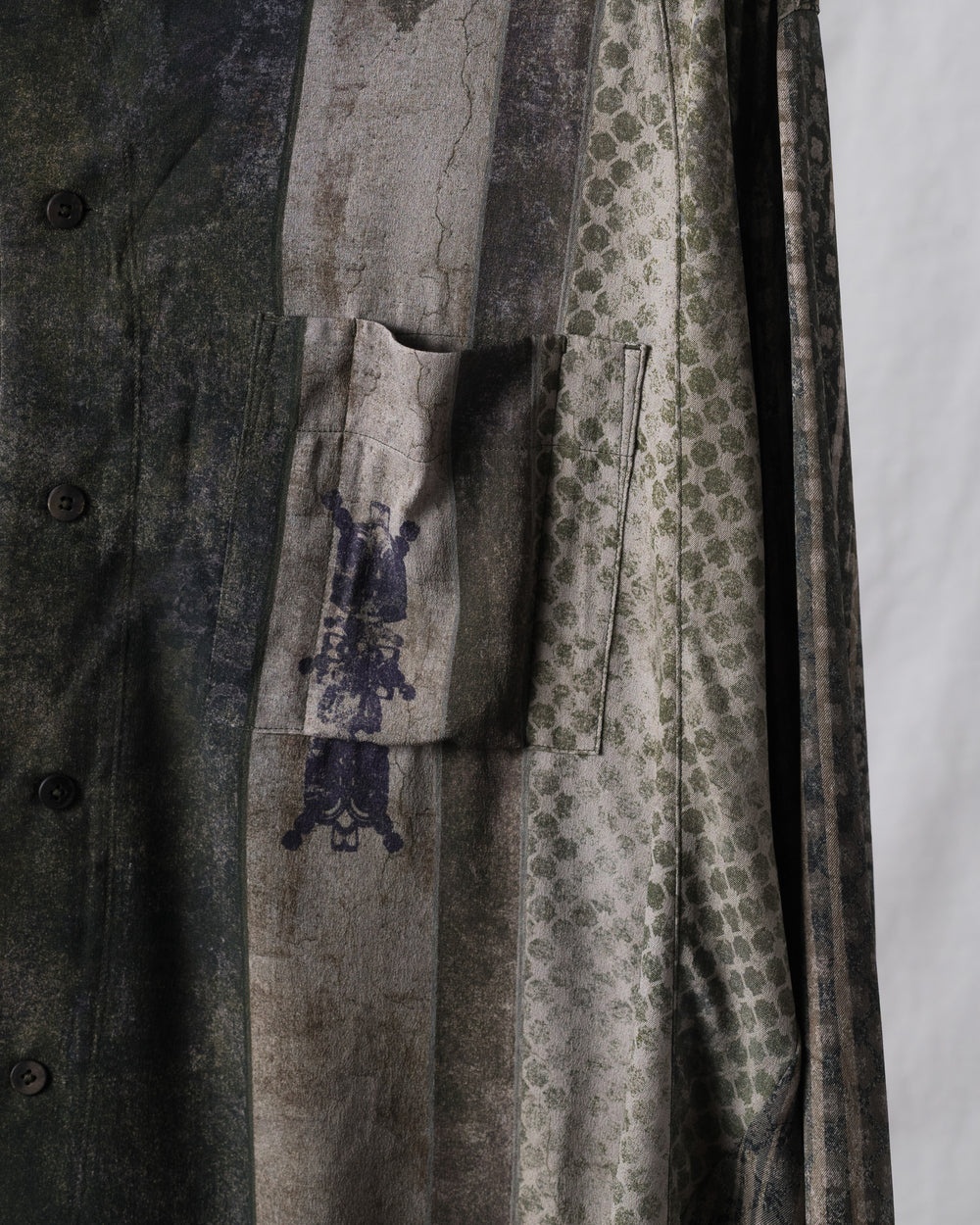 Digital Print Silk Twill Drape Shirt