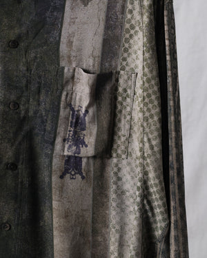 Digital Print Silk Twill Drape Shirt