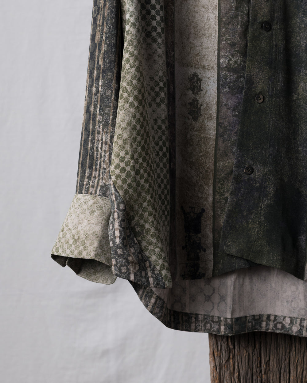 Digital Print Silk Twill Drape Shirt