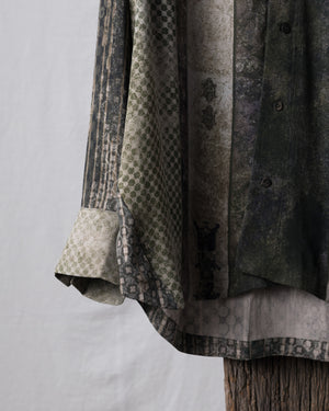 Digital Print Silk Twill Drape Shirt