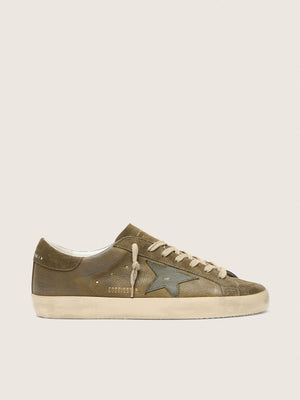 Men's Super Star Suede Upper Leather and Star and Heel Olive Night