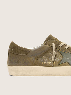 Men's Super Star Suede Upper Leather and Star and Heel Olive Night