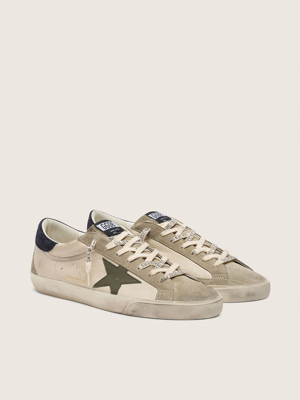 Men’s Super Star Nappa Upper w/ Olive Green Leather Star and Blue Heel Tab