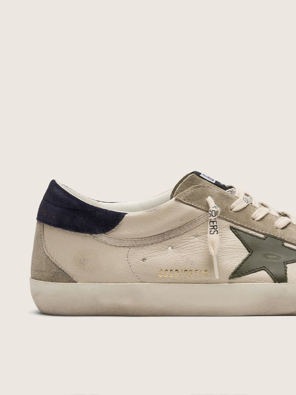 Men’s Super Star Nappa Upper w/ Olive Green Leather Star and Blue Heel Tab