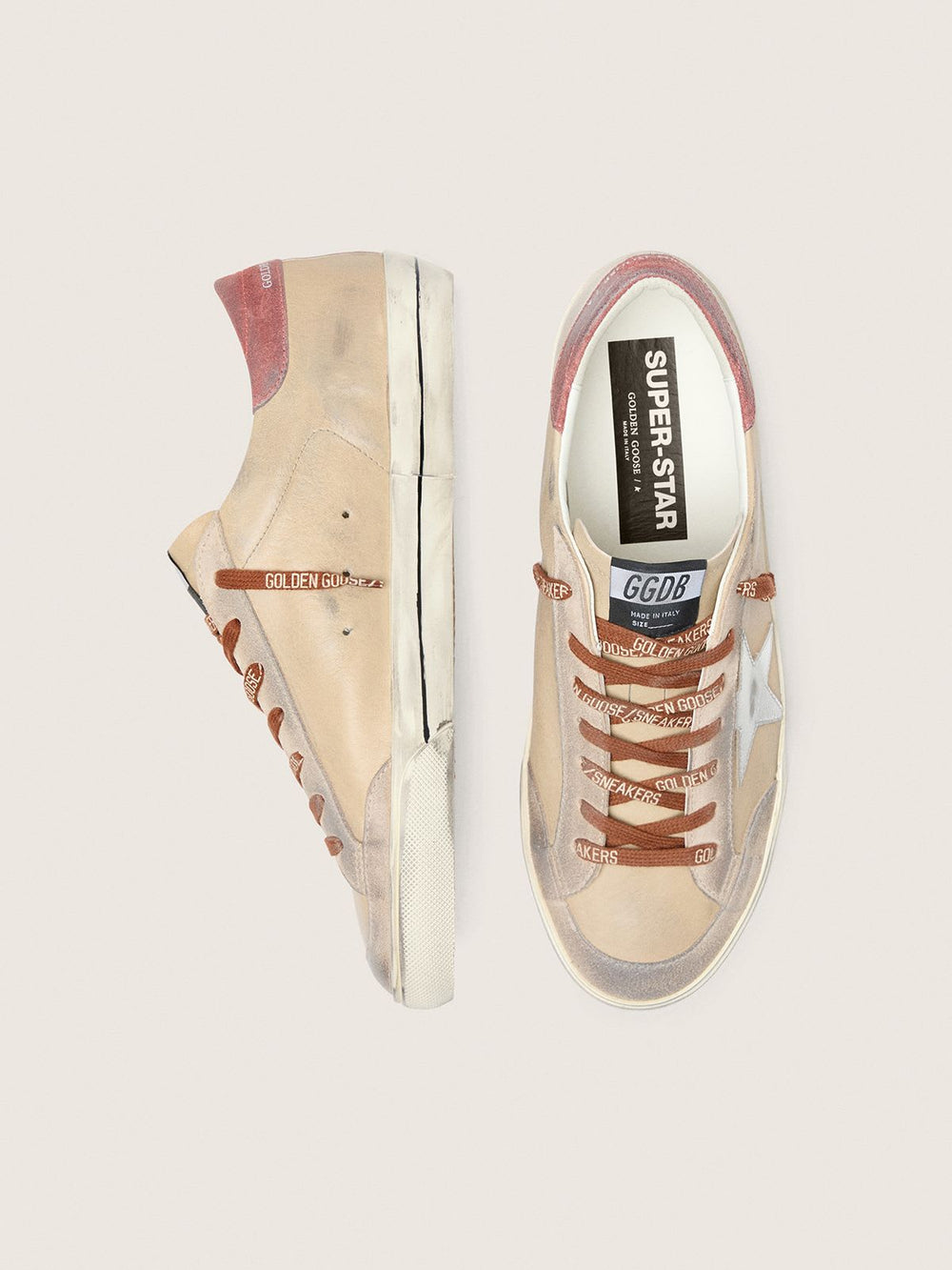 Men's Super Star Leather Upper and Tongue Suede Penstar Laminated Star