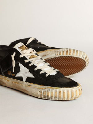 Men’s Mid Star in Black Nappa and Suede w/ White Leather Star