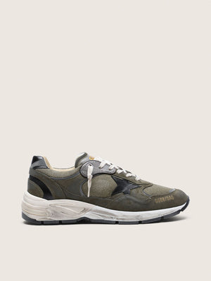 Women's Dad Star in Olive Green Suede and Black Leather Star