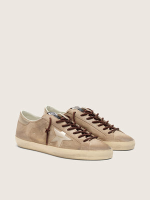 Men’s Super Star Suede Upper w/ Laminated Star and Heel Beige / Platinum