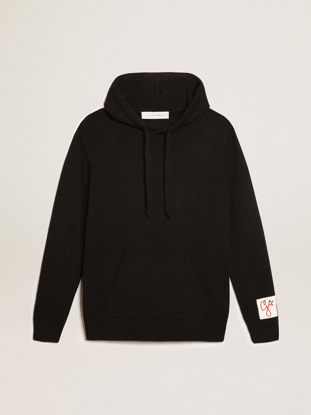 Men's Knit Hoodie Cashmere Wool Black