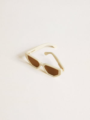 Jackie Rectangular Bi Acetate w/ Beige Frame and Honey Lenses