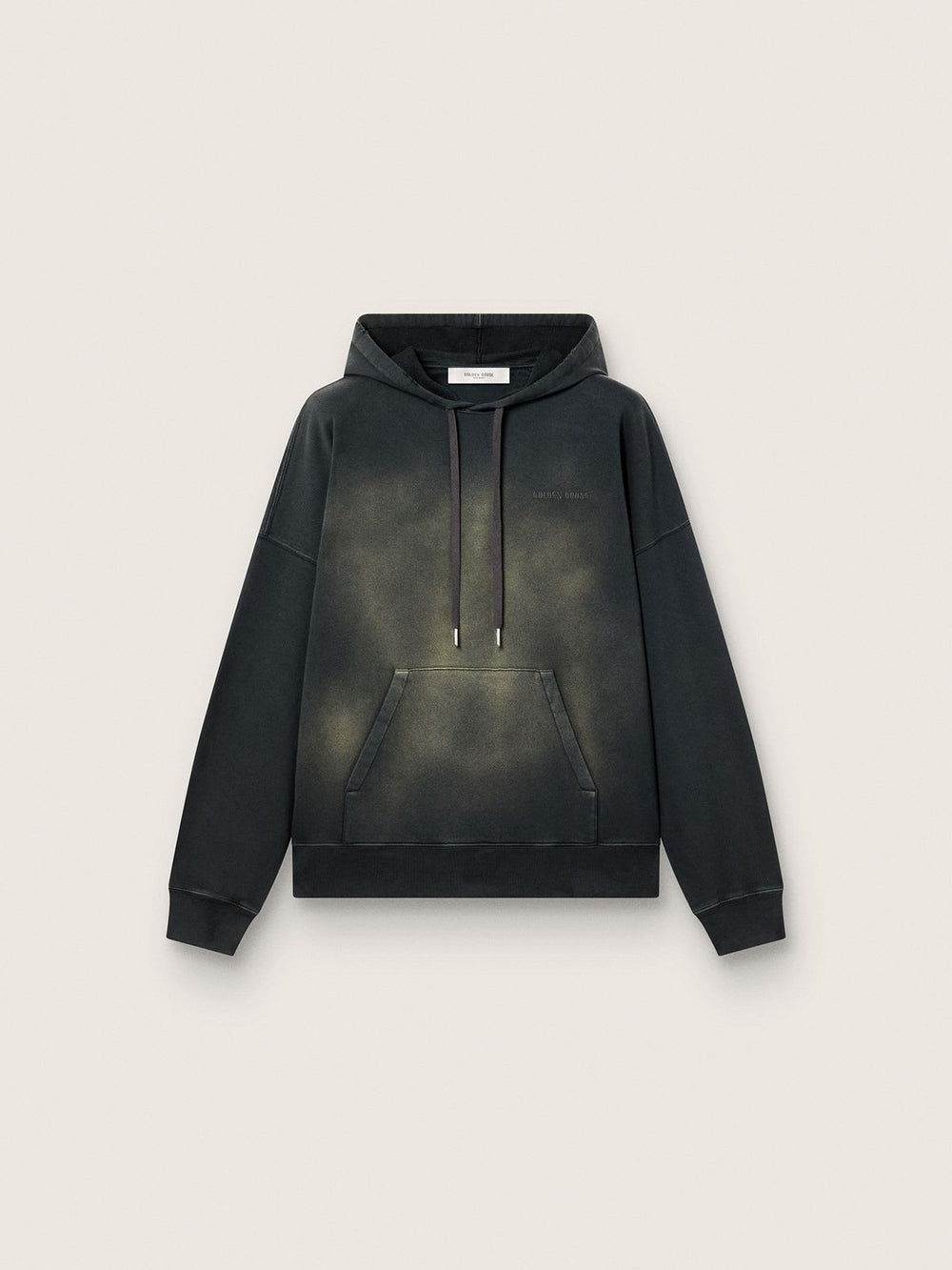 Journey Unisex Hoodie Dyed Cotton Fleece Bleached Effect Washed Black