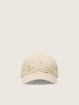 Journey Baseball Cap Washed Cotton Twill Golden Patch Ecru