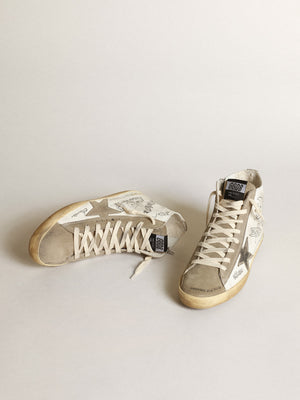 Women's Francy Nappa w/ Dove Gray Suede Inserts and Journey Print