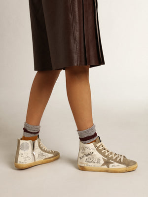 Women's Francy Nappa w/ Dove Gray Suede Inserts and Journey Print