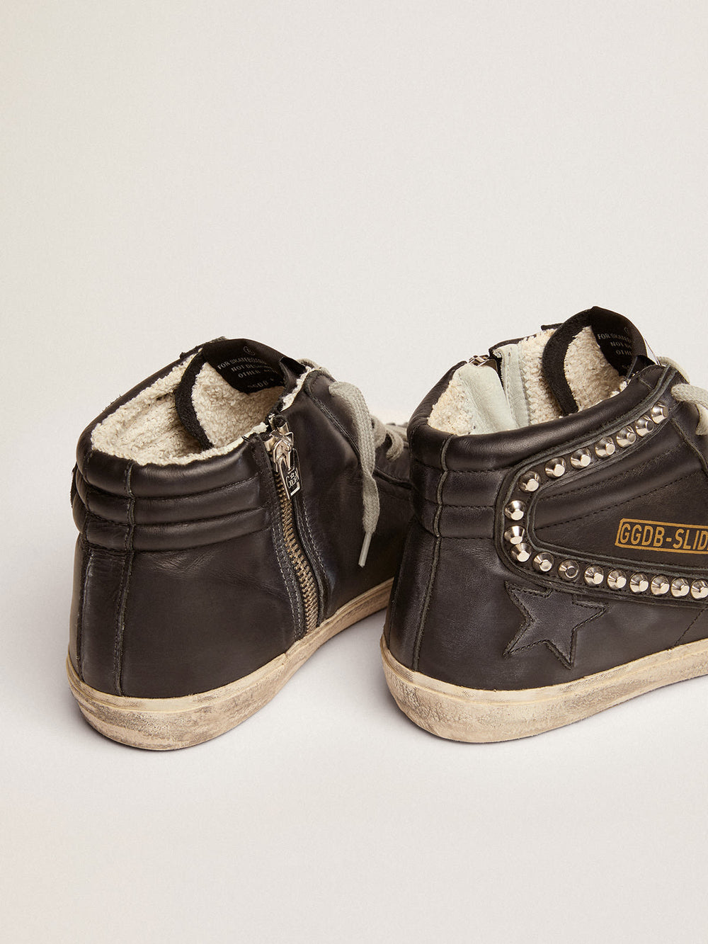 Women's Slide Black with Studs