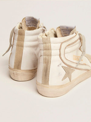 Women's Slide w/ Ice-Grey Suede Star and White Flash