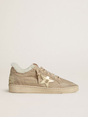 Women's Ball Star in Wool w/ Gold Leather Star and White Shearling Lining