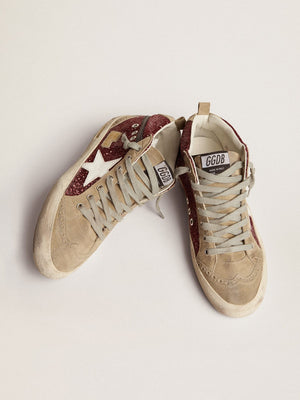 Woman Mid Star Glitter Upper and Suede Toe w/ White Leather Star