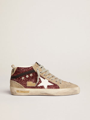 Woman Mid Star Glitter Upper and Suede Toe w/ White Leather Star
